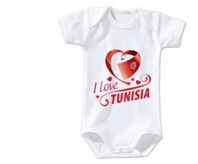 Body bébé I love Tunisia design 1 taille 3/6 mois manches Courtes