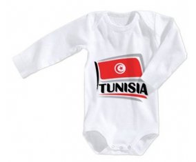 Body bébé Flag Tunisia design 1 taille 3/6 mois manches Longues