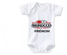 Body bébé Morocco design avec prénom taille 3/6 mois manches Courtes