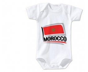 Body bébé Flag Morocco design 1 taille 3/6 mois manches Courtes