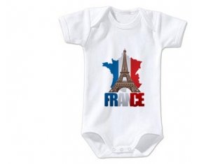 Body bébé Carte France + Tour Eiffel taille 3/6 mois manches Courtes