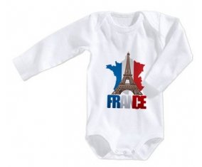 Body bébé Carte France + Tour Eiffel taille 3/6 mois manches Longues