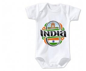 Body bébé Flag India taille 3/6 mois manches Courtes