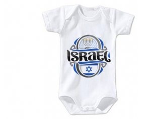 Body bébé Flag Israel taille 3/6 mois manches Courtes