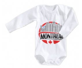 Body bébé Ville de Montreal taille 3/6 mois manches Longues