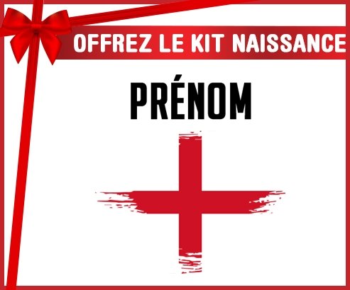 kit naissance bébé personnalisé Drapeau effet pinceau Angleterre avec prénom