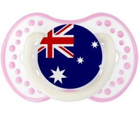 Drapeau Australie Tétine LOVI Dynamic Blanc-rose phosphorescente