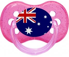 Drapeau Australie Sucette Cerise Rose à paillette