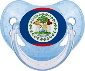 Drapeau Belize Sucette Physiologique Bleue à paillette