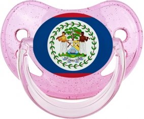 Drapeau Belize Sucette Physiologique Rose à paillette