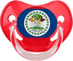 Drapeau Belize Sucette Physiologique Rouge à paillette