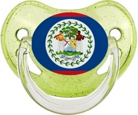 Drapeau Belize Sucette Physiologique Vert à paillette