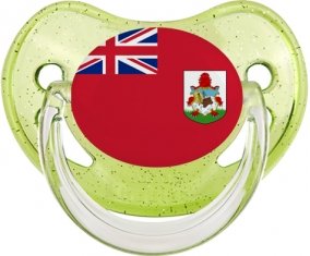 Drapeau Bermudes Tétine Physiologique Vert à paillette