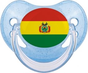 Drapeau Bolivie Sucette Physiologique Bleue à paillette