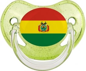 Drapeau Bolivie Sucette Physiologique Vert à paillette