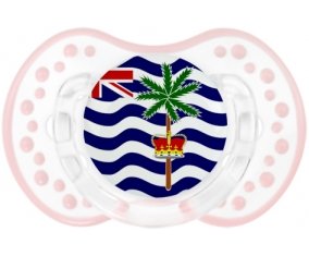 Drapeau Territoire britannique de l'océan Indien Sucete LOVI Dynamic Retro-blanc-rose-tendre classique