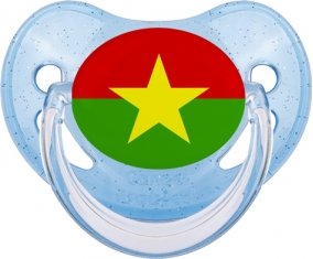 Drapeau Burkina Faso Sucette Physiologique Bleue à paillette