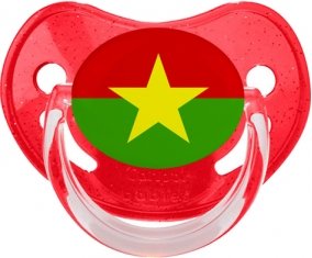 Drapeau Burkina Faso Sucette Physiologique Rouge à paillette