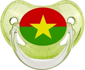 Drapeau Burkina Faso Sucette Physiologique Vert à paillette