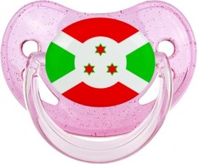 Drapeau Burundi Tétine Physiologique Rose à paillette