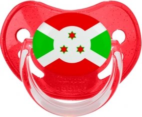 Drapeau Burundi Tétine Physiologique Rouge à paillette