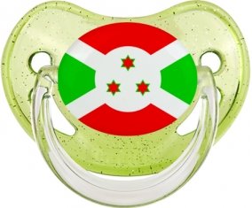 Drapeau Burundi Tétine Physiologique Vert à paillette