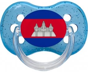 Drapeau Cambodge Sucette Cerise Bleu à paillette