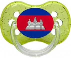 Drapeau Cambodge Sucette Cerise Vert à paillette