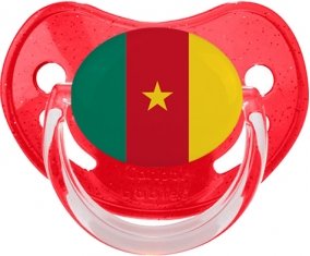 Drapeau Cameroun Sucette Physiologique Rouge à paillette