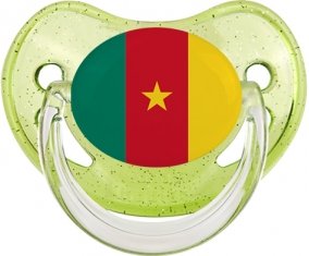 Drapeau Cameroun Sucette Physiologique Vert à paillette