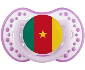 Drapeau Cameroun Sucette LOVI Dynamic Blanc-mauve classique