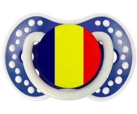 Drapeau Tchad Sucette LOVI Dynamic Bleu-marine phosphorescente