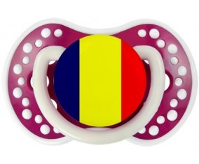 Drapeau Tchad Sucette LOVI Dynamic Fuchsia phosphorescente