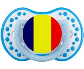 Drapeau Tchad Sucette LOVI Dynamic Blanc-bleu phosphorescente