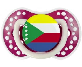 Drapeau Comores Tétine LOVI Dynamic Fuchsia phosphorescente