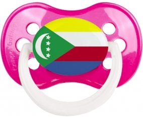 Drapeau Comores Sucette Anatomique Rose foncé classique