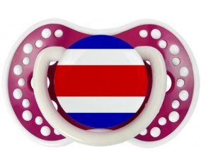 Drapeau Costa Rica Sucette LOVI Dynamic Fuchsia phosphorescente