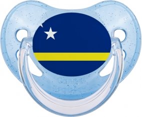 Drapeau Curacao Sucette Physiologique Bleue à paillette