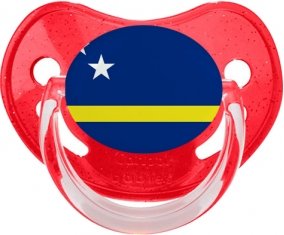 Drapeau Curacao Sucette Physiologique Rouge à paillette