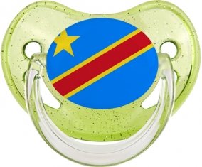 Drapeau République Démocratique du Congo Sucette Physiologique Vert à paillette