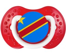 Drapeau République Démocratique du Congo Sucette LOVI Dynamic Blanc-rouge classique