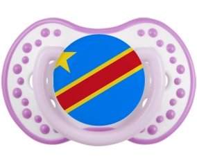 Drapeau République Démocratique du Congo Sucette LOVI Dynamic Blanc-mauve classique