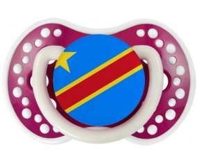 Drapeau République Démocratique du Congo Sucette LOVI Dynamic Fuchsia phosphorescente