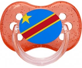 Drapeau République Démocratique du Congo Sucette Cerise Rouge à paillette