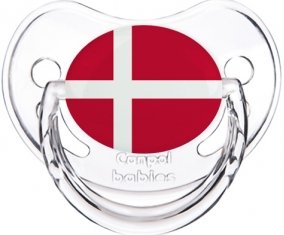 Drapeau Danemark Sucette Physiologique Transparent classique