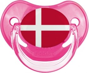 Drapeau Danemark Sucette Physiologique Rose classique