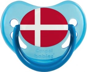 Drapeau Danemark Sucette Physiologique Bleue phosphorescente