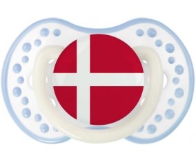 Drapeau Danemark Sucette LOVI Dynamic Blanc-cyan classique