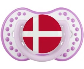 Drapeau Danemark Sucette LOVI Dynamic Blanc-mauve classique