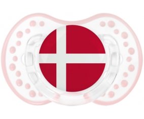 Drapeau Danemark Sucette LOVI Dynamic Retro-blanc-rose-tendre classique